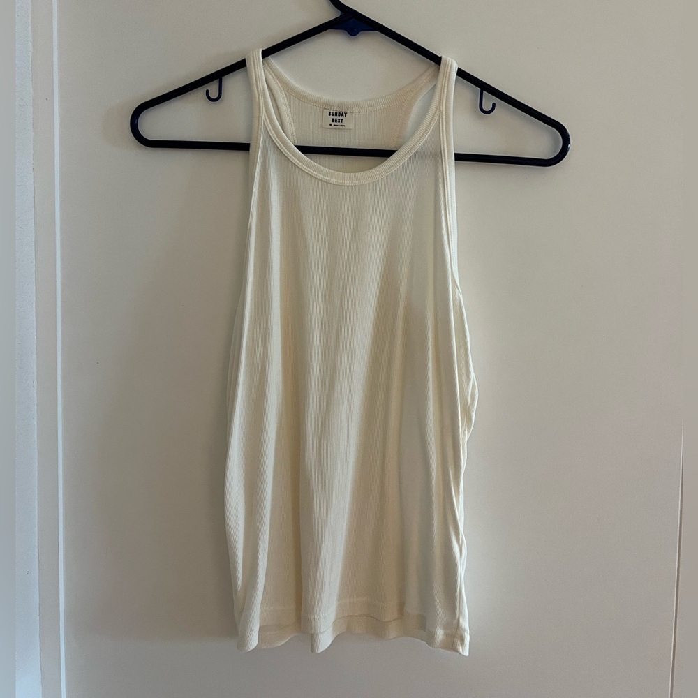 Aritzia Sunday Best white racerback tank